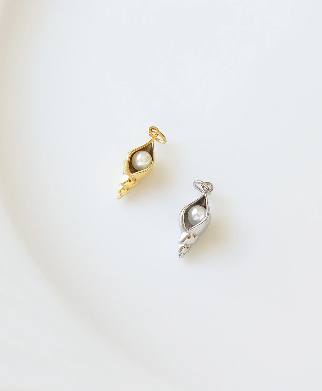 Conch Shell with Pearl Charm