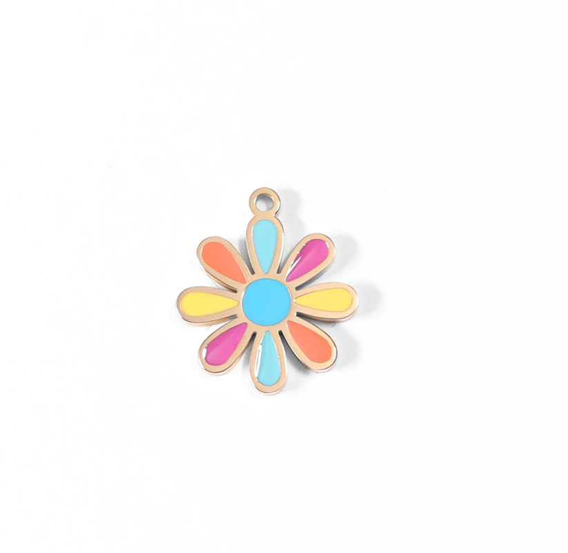 Multi-Color Flower Charm