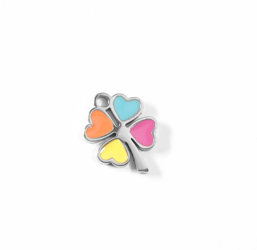Multi-Color 4 Leaf Clover Charm