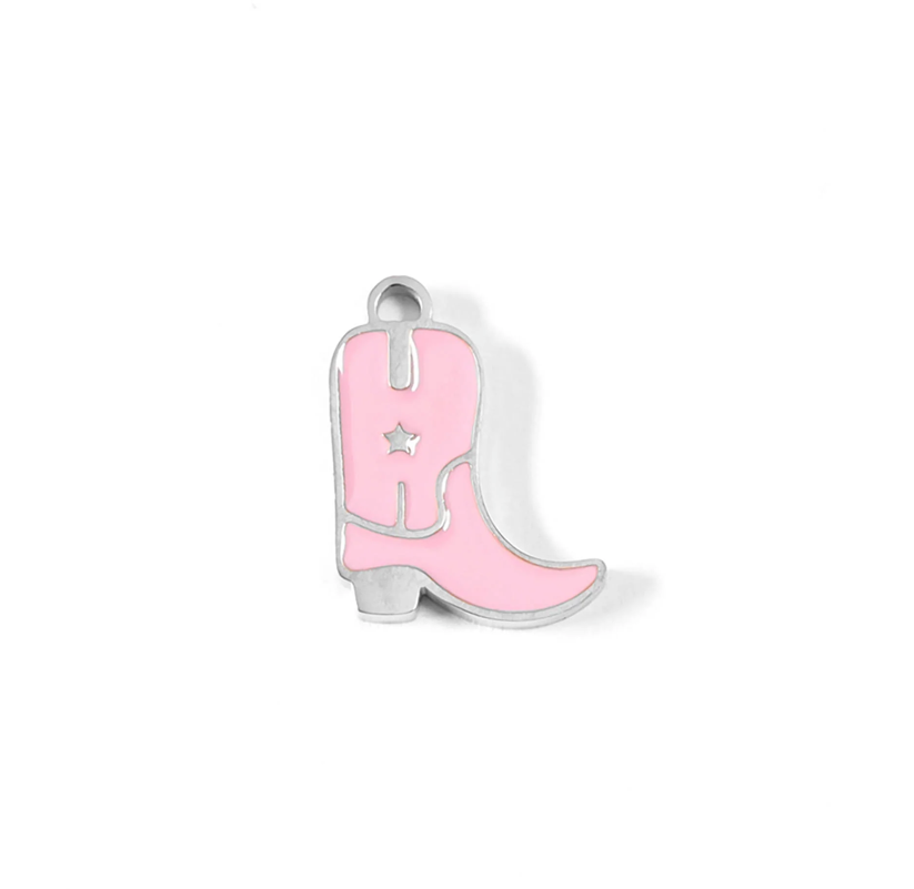 Pink Cowgirl Boots Charm