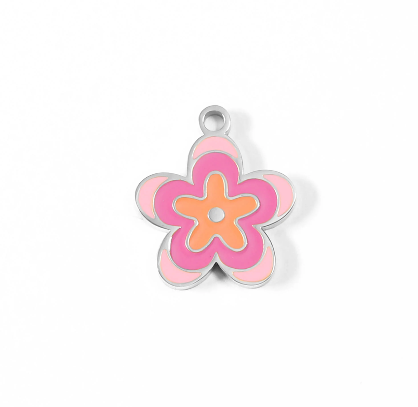 Pink Flower Charm