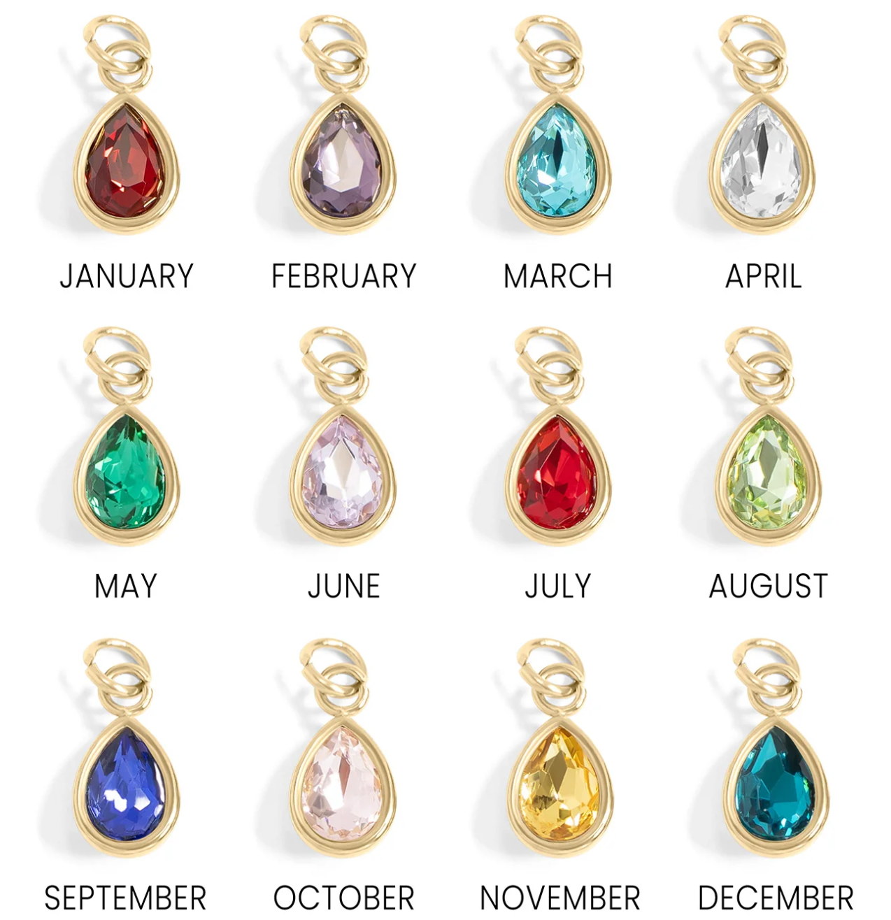 Teardrop Birthstone Gem