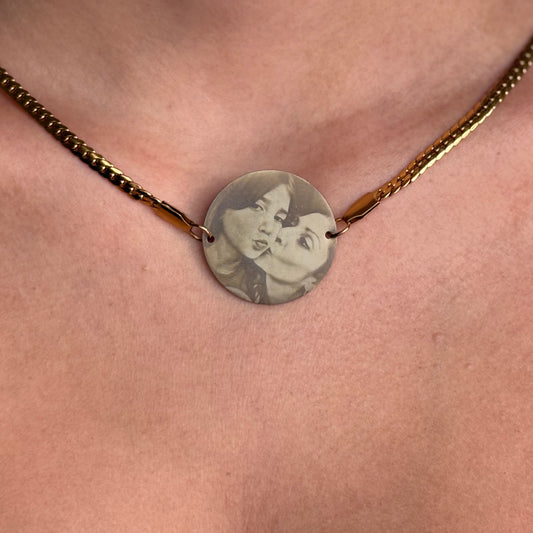Round 1" Pendant Picture Chain Necklace