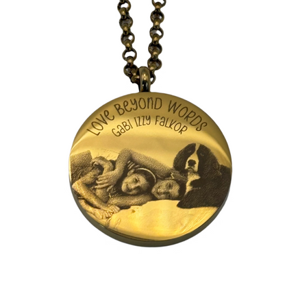 Round Pendant 1" or 1.25" - 17K Gold Coated Stainless Steel