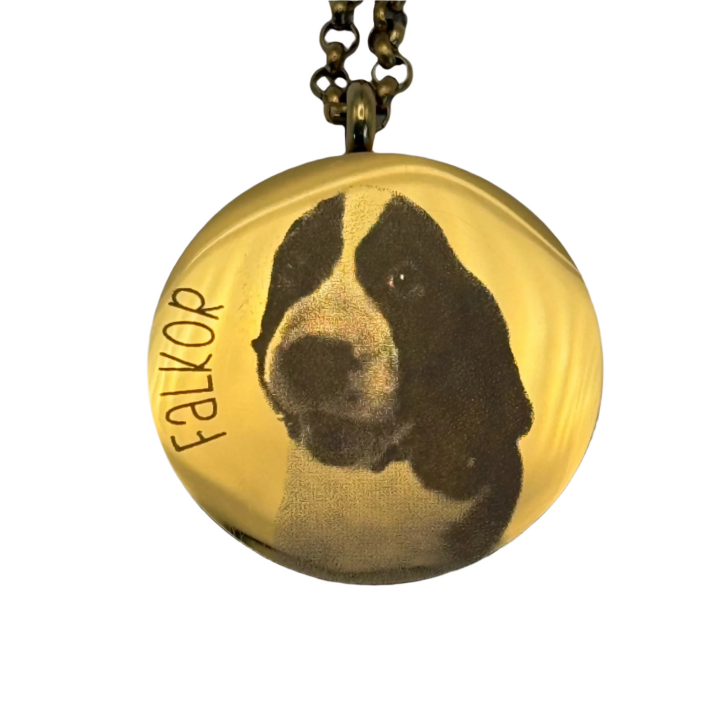 Round Pendant 1" or 1.25" - 17K Gold Coated Stainless Steel