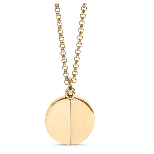 Circle Hidden Message Necklace - 18K Gold Coated Stainless Steel
