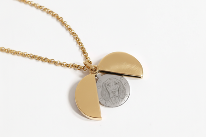 Circle Hidden Message Necklace - 18K Gold Coated Stainless Steel