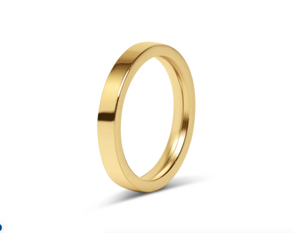 Flat 2mm to 8mm Width Anatomic Fit - 18K Gold Coated Stainless Steel