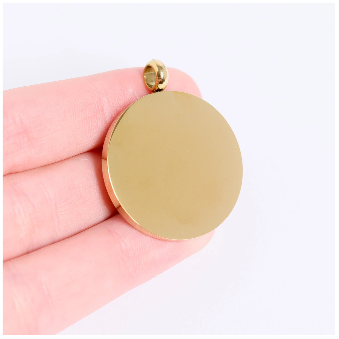 Round Pendant 1” - 18K Gold Coated Stainless Steel