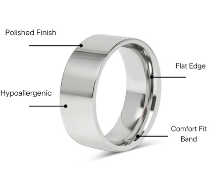 Flat 2mm to 8mm Width Anatomic Fit - 18K Gold Coated Stainless Steel