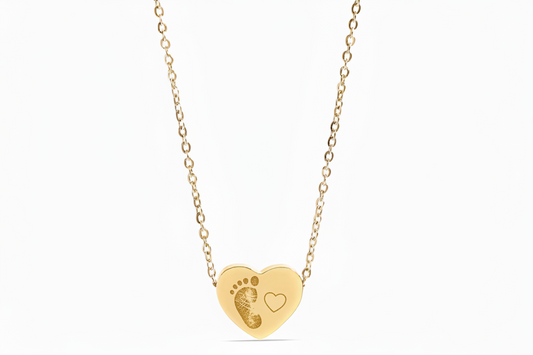 Baby Foot (Real Picture) and Heart Necklace