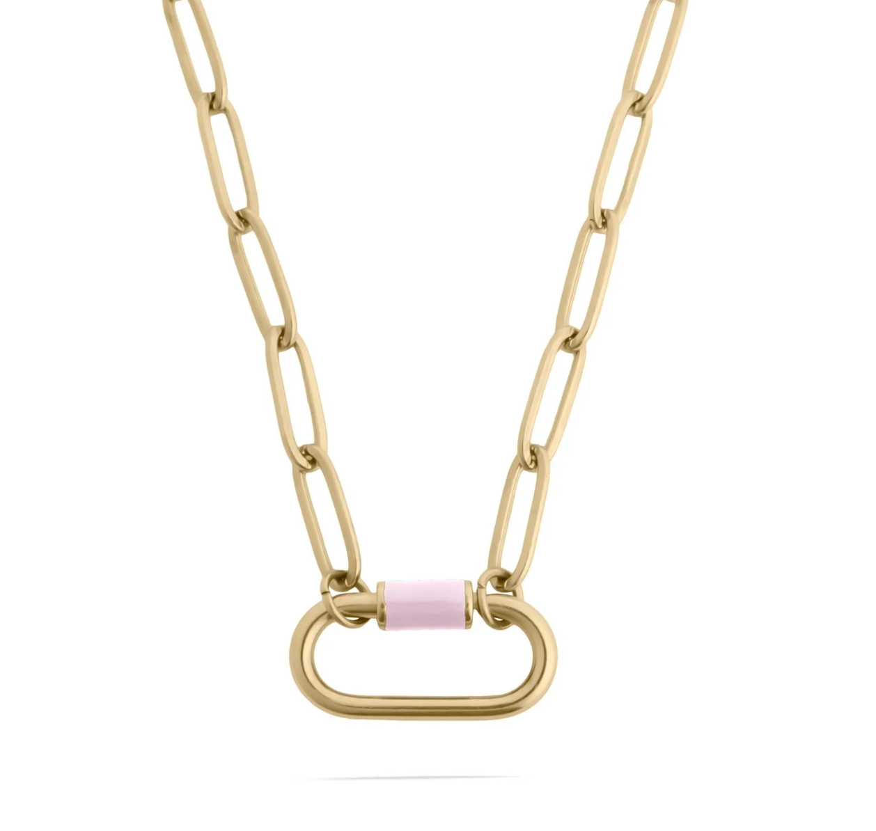 Multi-Color Carabiner Necklace Gold