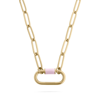 Multi-Color Carabiner Necklace Gold