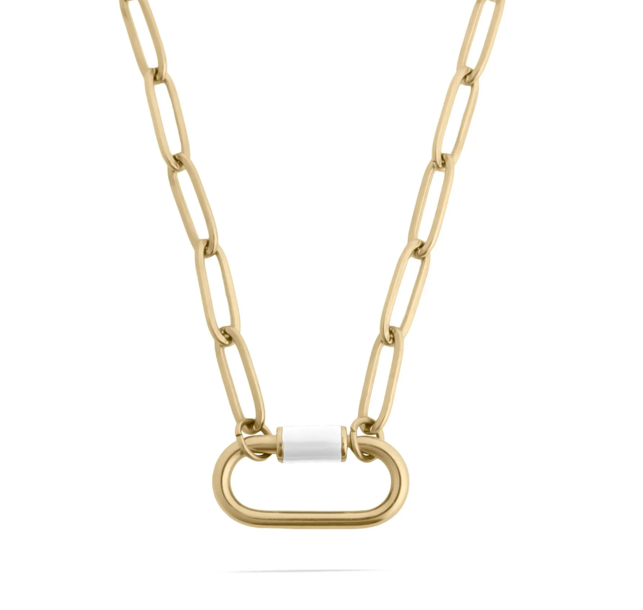 Multi-Color Carabiner Necklace Gold