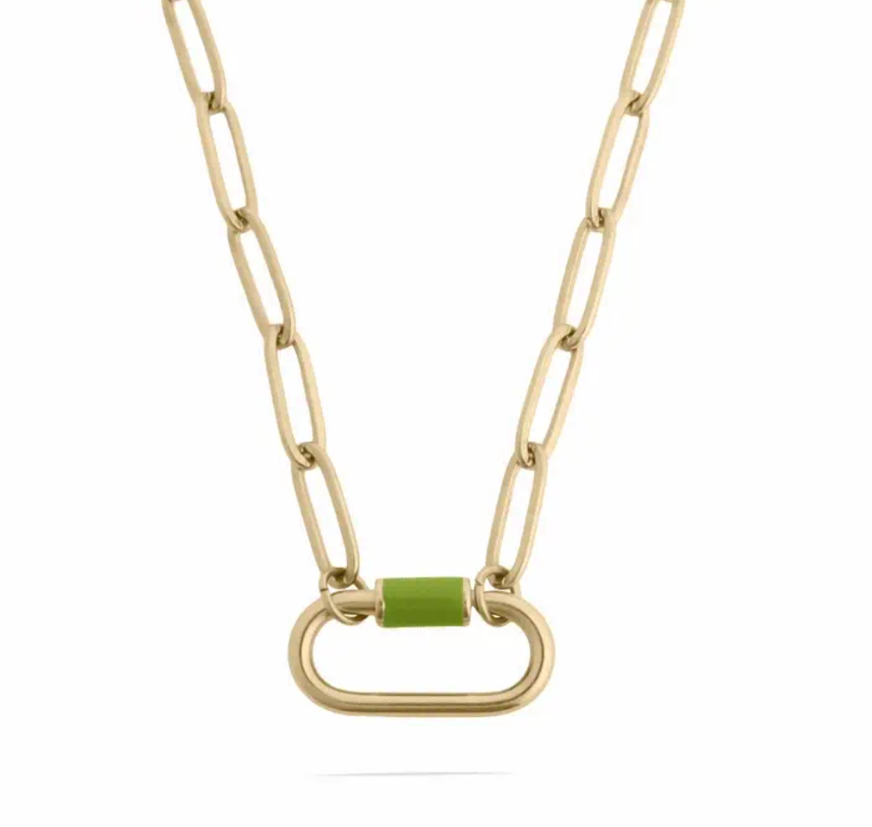 Multi-Color Carabiner Necklace Gold