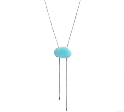 Turquoise Charm Bolo Necklace