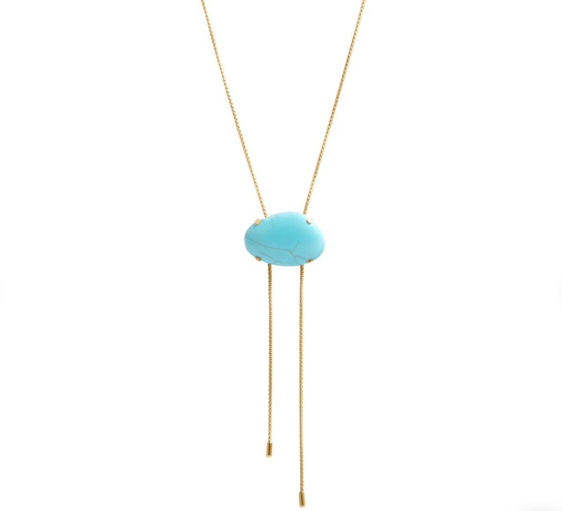 Turquoise Charm Bolo Necklace