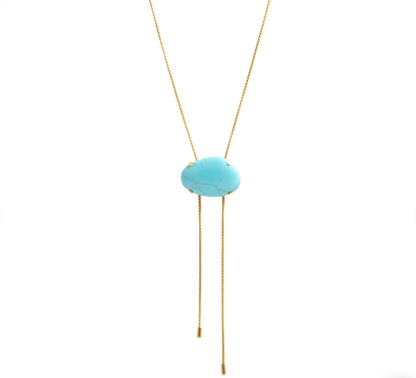 Turquoise Charm Bolo Necklace