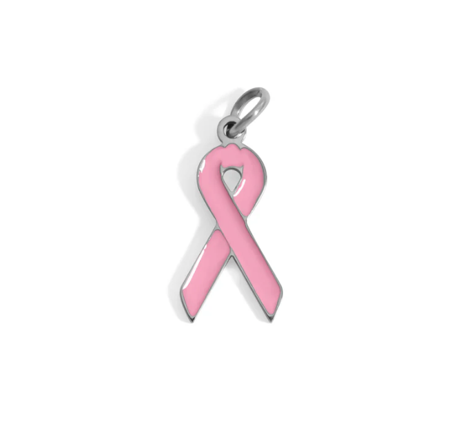 Pink Cancer Ribbon Charm