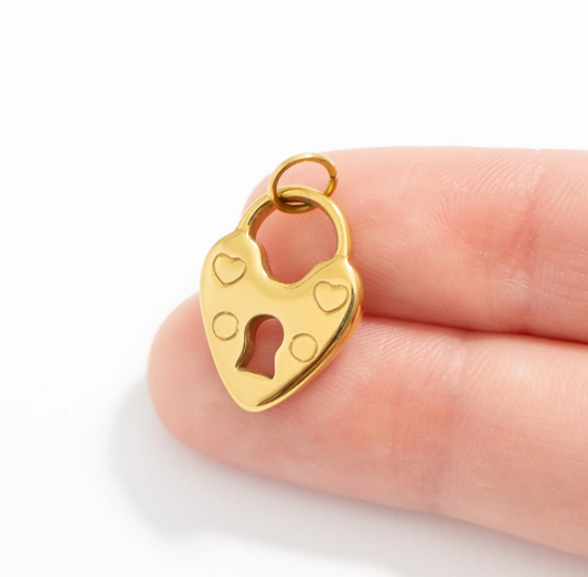 Vintage Heart Lock Charm