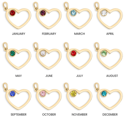 Birthstone Heart Charm
