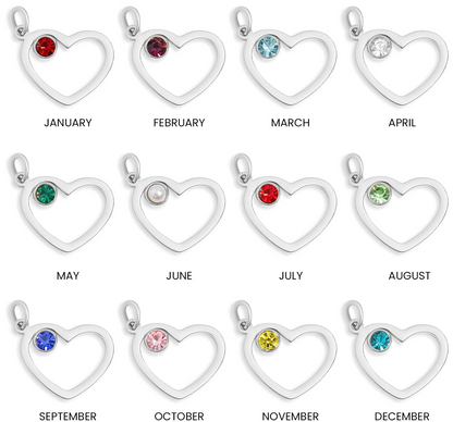 Birthstone Heart Charm