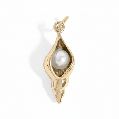 Conch Shell with Pearl Charm