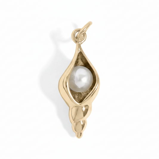 Conch Shell with Pearl Charm