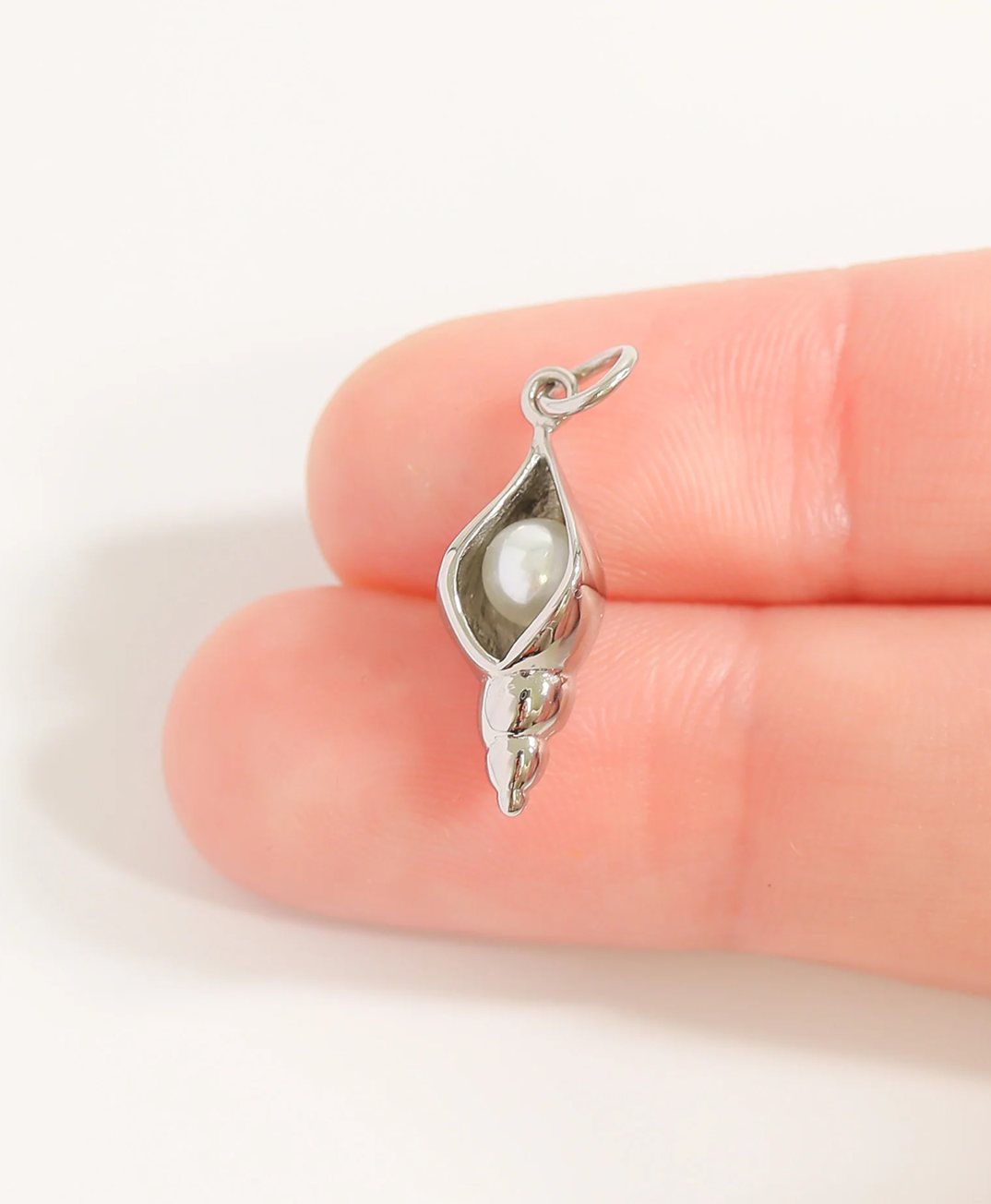 Conch Shell with Pearl Charm