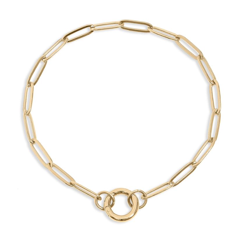 Paperclip Circular Charm Bracelet