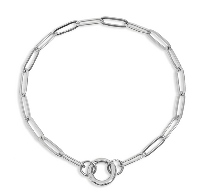 Paperclip Circular Charm Bracelet