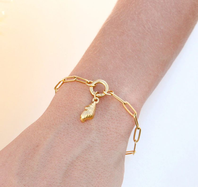 Paperclip Circular Charm Bracelet