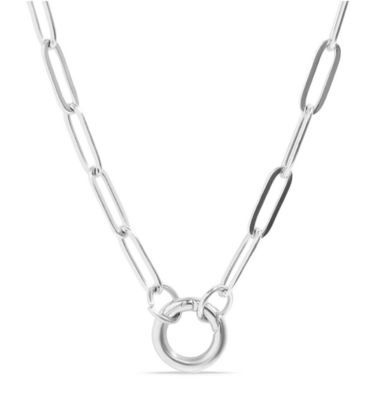 Paperclip  Round Carabiner Necklace