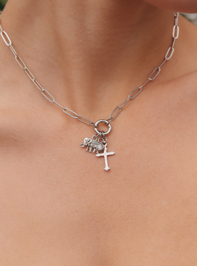 Paperclip  Round Carabiner Necklace