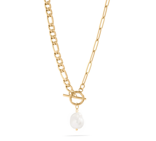 Freshwater Pearl Carabiner Necklace