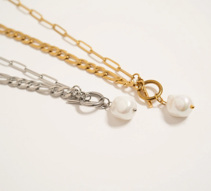 Freshwater Pearl Carabiner Necklace