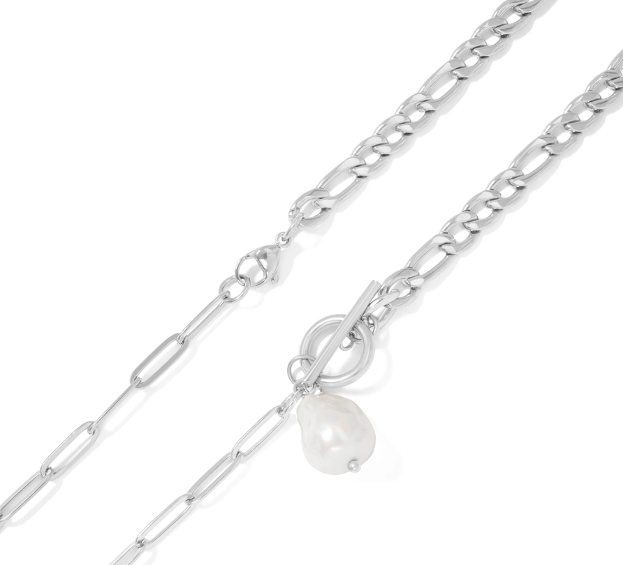 Freshwater Pearl Carabiner Necklace