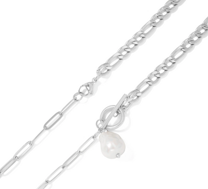 Freshwater Pearl Carabiner Necklace