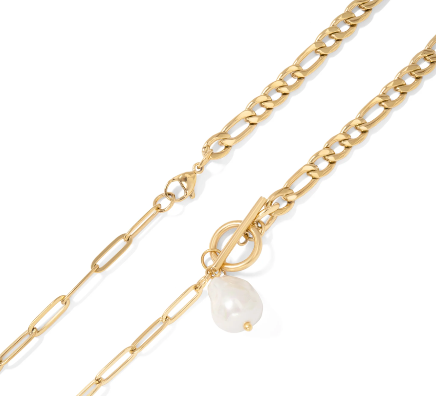 Freshwater Pearl Carabiner Necklace