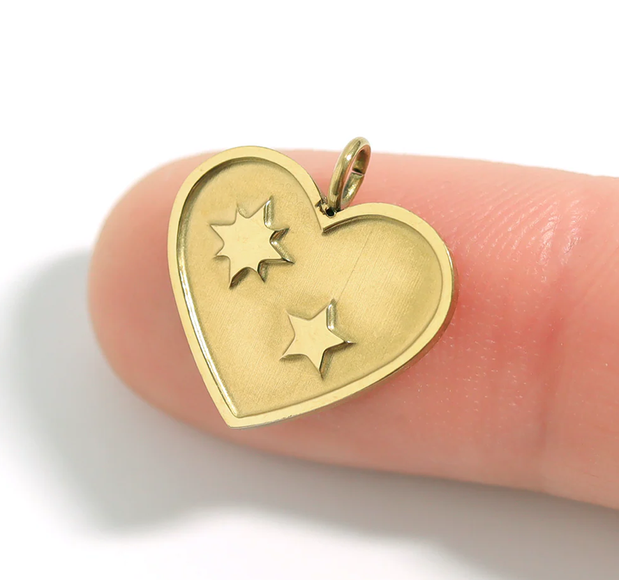 Heart with Stars Charm