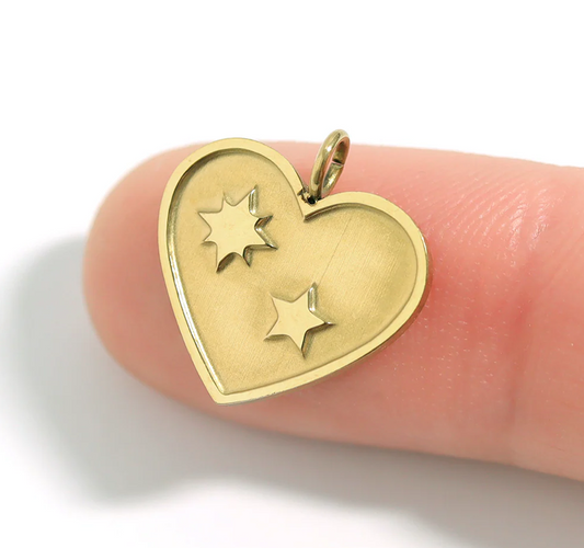 Heart with Stars Charm