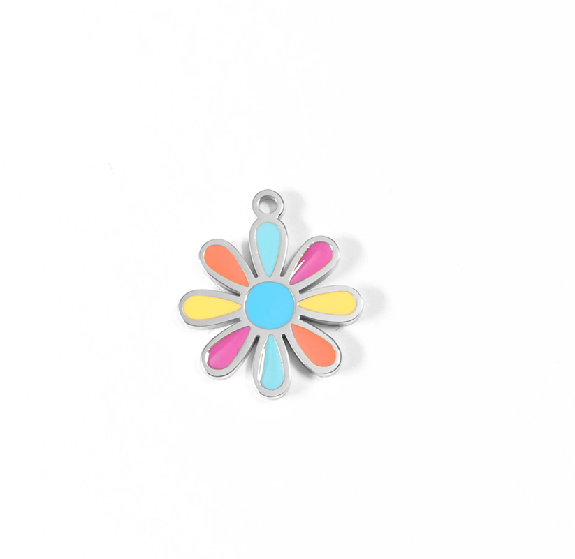 Multi-Color Flower Charm