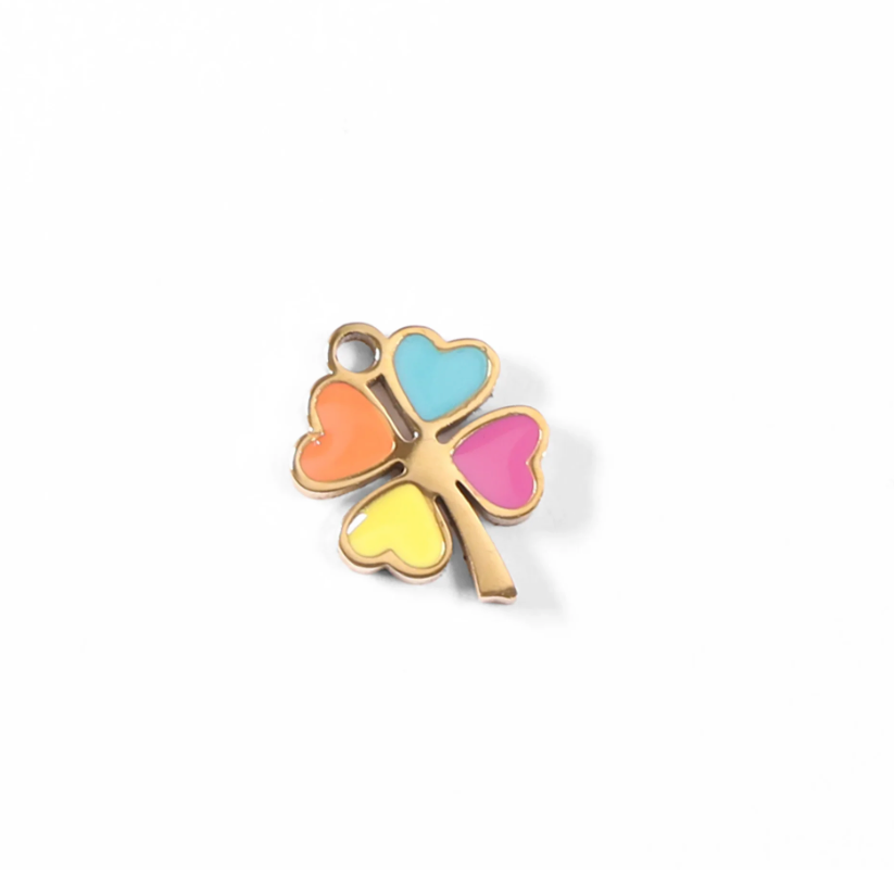 Multi-Color 4 Leaf Clover Charm
