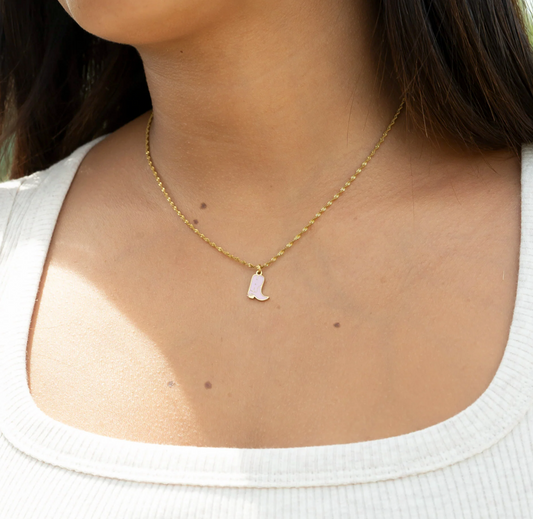 Pink Cowgirl Boots Charm