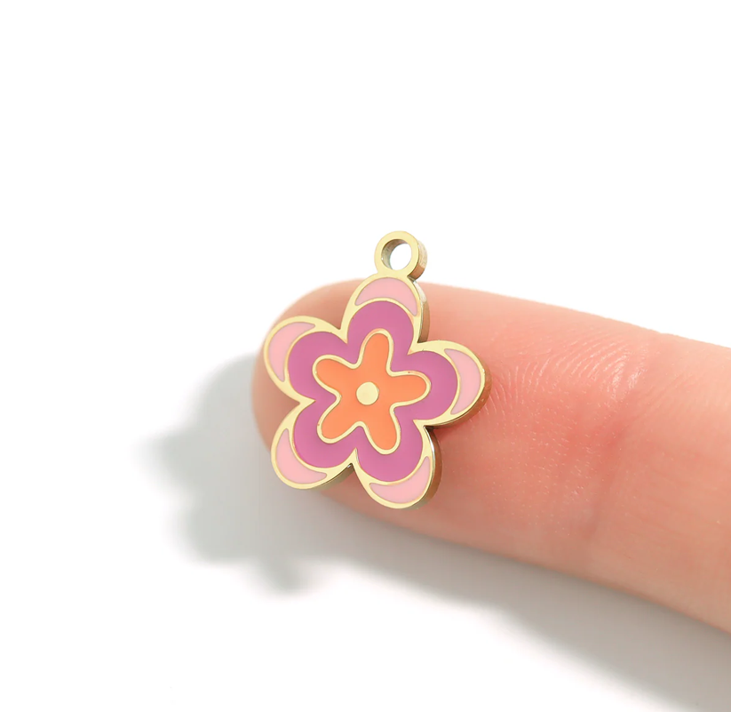 Pink Flower Charm