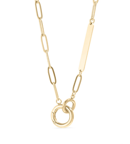 Engravable Paperclip Charm Necklace
