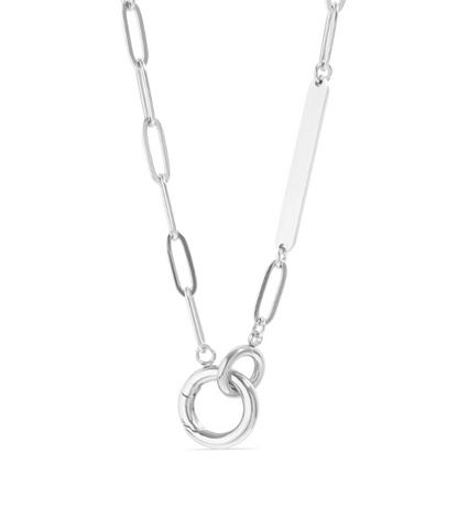 Engravable Paperclip Charm Necklace