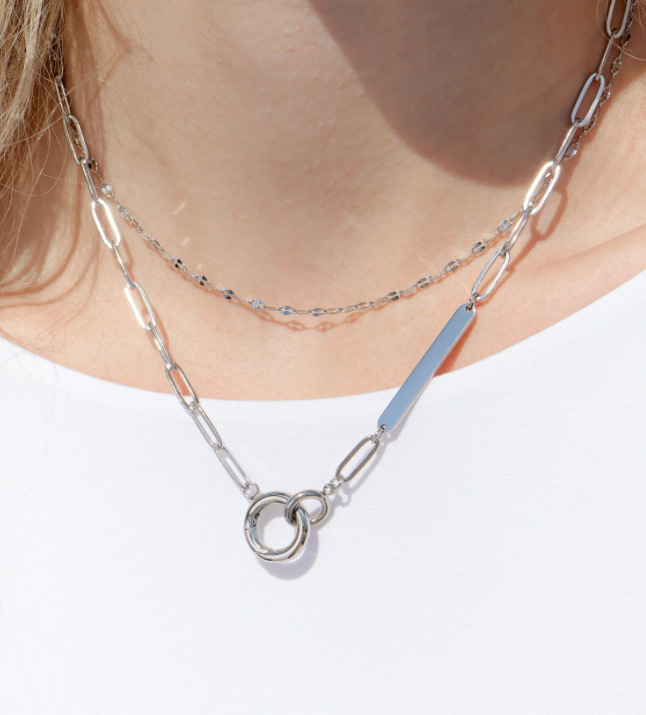Engravable Paperclip Charm Necklace