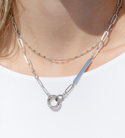 Engravable Paperclip Charm Necklace