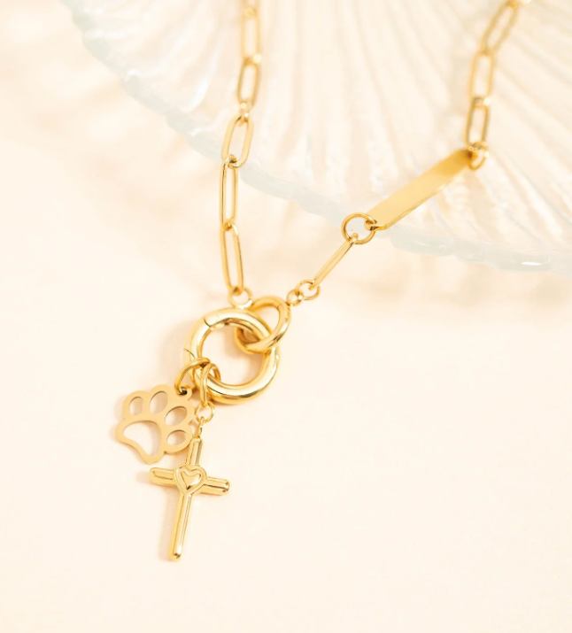 Engravable Paperclip Charm Necklace